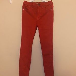 red skinny jeans